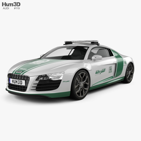 Audi R8 Police Dubai 2015 3D model