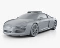 Audi R8 警察 Dubai 2015 3D模型 clay render