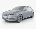 Audi S4 2016 3d model clay render