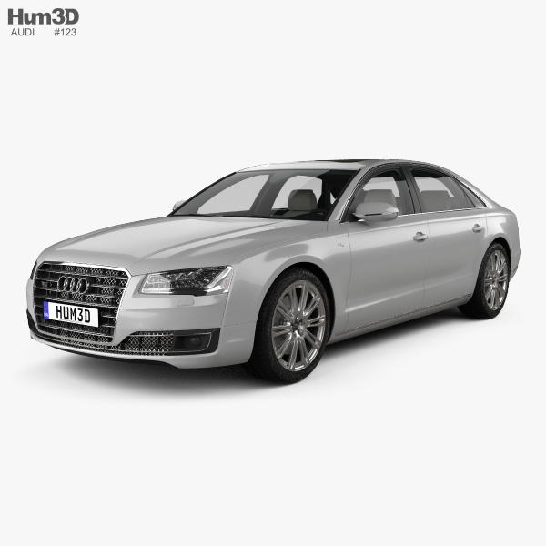 Audi A8 L 인테리어 가 있는 2016 3D 모델 