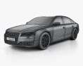 Audi A8 L with HQ interior 2016 3d model wire render
