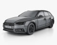 Audi A4 (B9) avant S-Line 2019 3d model wire render