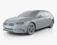 Audi A4 (B9) avant S-Line 2019 3d model clay render