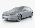 Audi A4 (B9) 轿车 2019 3D模型 clay render