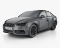Audi S3 轿车 2016 3D模型 wire render