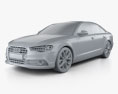 Audi A6 (C7) mit Innenraum 2015 3D-Modell clay render