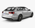 Audi A6 (C7) avant 2018 3D模型 后视图