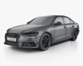 Audi A6 (C7) saloon 2018 3Dモデル wire render