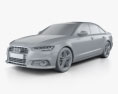 Audi A6 (C7) saloon 2018 3D模型 clay render
