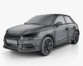 Audi A1 Sportback 2018 3d model wire render