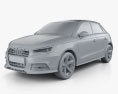 Audi A1 Sportback 2018 3d model clay render