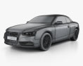 Audi A5 cabriolet with HQ interior 2015 3d model wire render