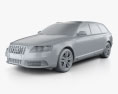 Audi S6 Avant 2008 3D模型 clay render