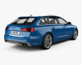 Audi S6 (C7) Avant 2017 3D模型 后视图
