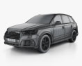 Audi SQ7 2019 3D模型 wire render