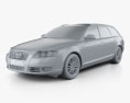 Audi A6 (C6) Avant 2008 3Dモデル clay render