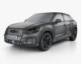 Audi Q2 2020 3Dモデル wire render