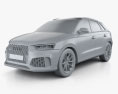 Audi RS Q3 Performance 2020 3d model clay render