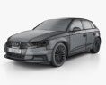 Audi A3 Sportback e-tron 2019 3d model wire render