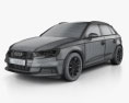 Audi A3 Sportback g-tron 2019 3D模型 wire render