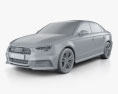 Audi A3 S-Line 2019 Modello 3D clay render