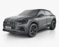 Audi Q8 Concept 2019 3d model wire render