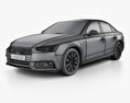 Audi A4 (B9) S-line saloon com interior 2019 Modelo 3d wire render