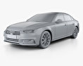 Audi A4 (B9) S-line saloon with HQ interior 2019 3d model clay render