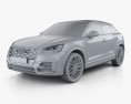 Audi Q2 S-Line с детальным интерьером 2020 3D модель clay render