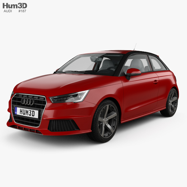 Audi A1 3-door with HQ interior 2018 3D model