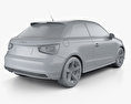 Audi A1 трехдверный с детальным интерьером 2018 3D модель
