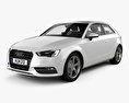 Audi A3 ハッチバック 3ドア HQインテリアと 2016 3Dモデル