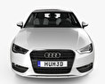 Audi A3 掀背车 3门 带内饰 2016 3D模型 正面图