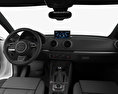 Audi A3 hatchback 3 puertas con interior 2016 Modelo 3D dashboard