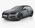 Audi RS4 Avant 2021 3D模型 wire render
