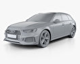 Audi RS4 Avant 2021 3D 모델  clay render