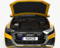 Audi Q8 S-line HQインテリアと とエンジン 2018 3Dモデル front view