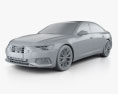 Audi A6 (C8) sedan 2021 3d model clay render
