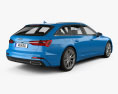 Audi A6 S-Line avant 2021 3D模型 后视图