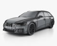 Audi A6 S-Line avant 2021 3D модель wire render