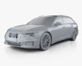 Audi A6 S-Line avant 2021 3Dモデル clay render