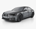 Audi A6 세단 S-Line 2021 3D 모델  wire render