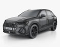 Audi Q3 S-line 2021 3D-Modell wire render