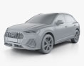 Audi Q3 S-line 2021 3D模型 clay render