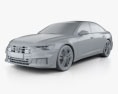 Audi S6 セダン 2022 3Dモデル clay render