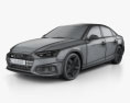 Audi A4 sedan 2022 3d model wire render