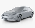 Audi A4 sedan 2022 3d model clay render