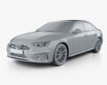 Audi S4 sedan 2022 3d model clay render