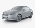 Audi A3 cabriolet 2020 3d model clay render