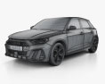 Audi A1 Sportback S-line with HQ interior 2021 3d model wire render